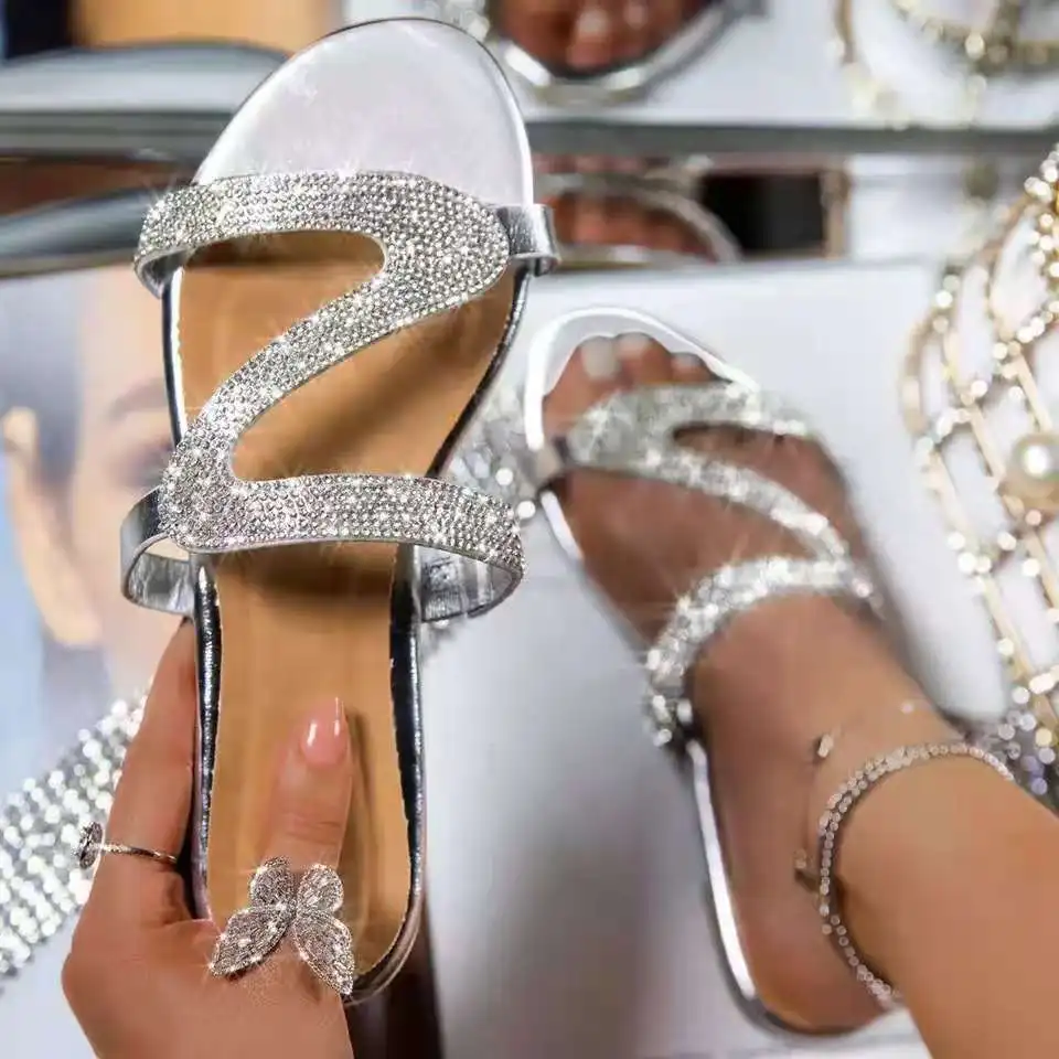 

New Diamond Z-Shape Slip on Comfortable Lady Fashion Casual Summer Walking Sandals women's sandals pencil hill women's sandals 4, Black