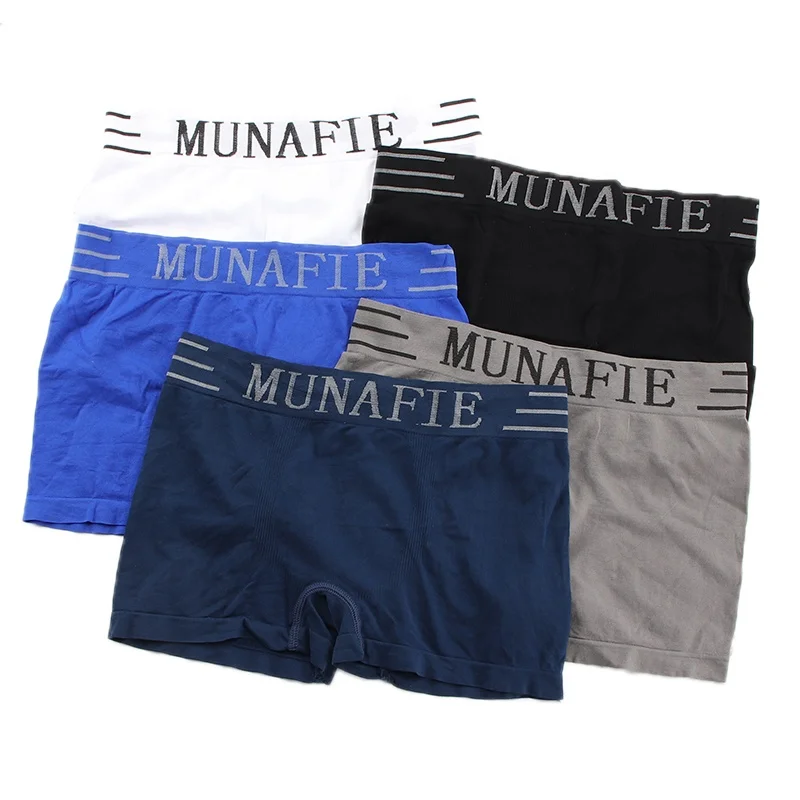 

Munafie Men's Printed Letter Underpants Nylon Fashion Seamless mid rise Briefs Good Elasticity Underwear Munafie Panty, Black, white, gray, blue,dark blue