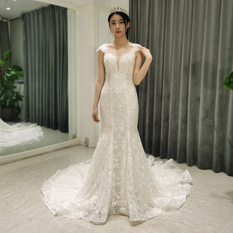 

AmL 8371 wedding dress Bride white Party Mermaid collection set Formal bridesmaid corset Elegant Floor-length Gown official