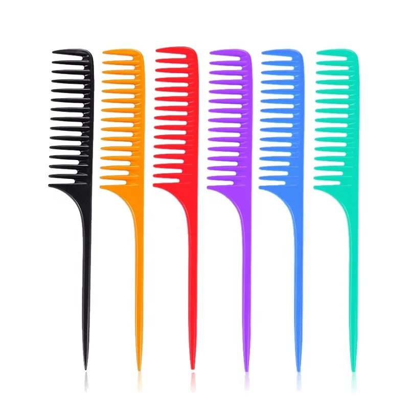 

Custom logo wide tooth detangling comb professional black carbon fiber styling comb anti static heat resistant hair comb