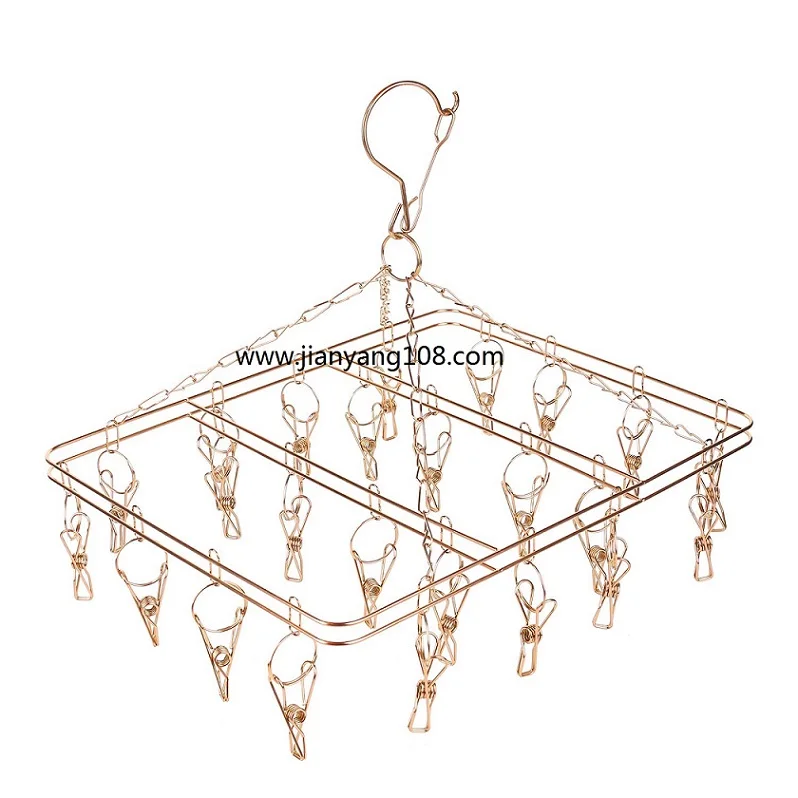 

Popular colorful Stainless Steel 316 Multifunction Square sock hanger and marine grade clothes socks hanger, Rose gold