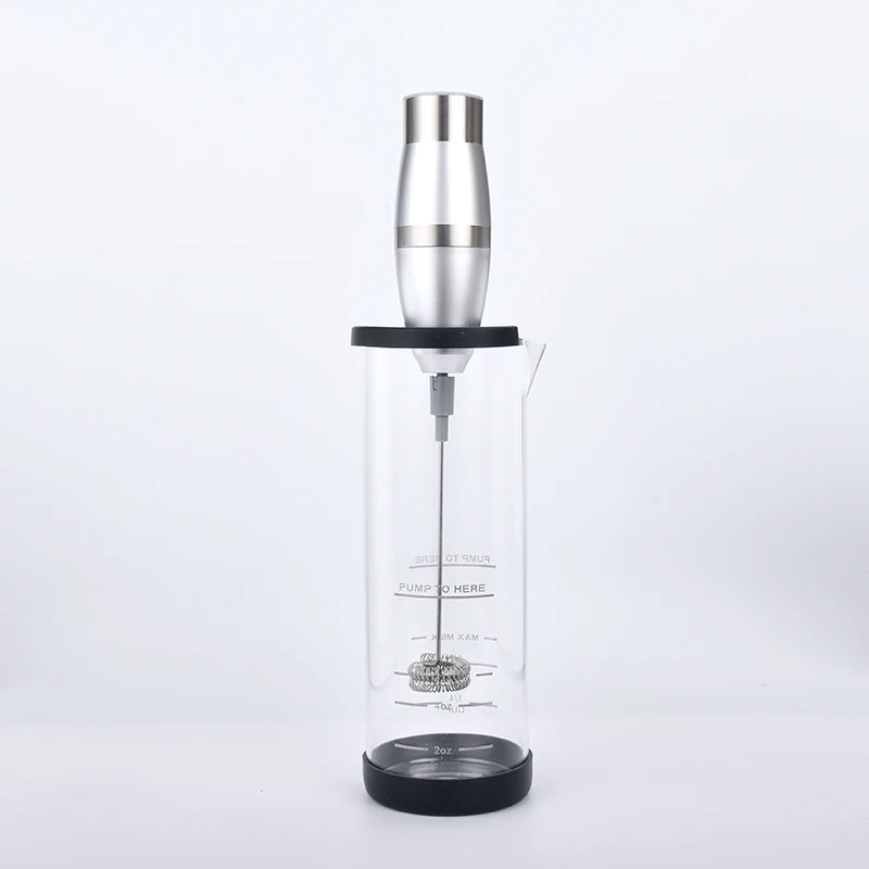 

OEM/ODM CustomIzed ABS Battery Operated Plastic Electric Milk Frother with Measuring Cup, Silver/gold/rose gold /custom color