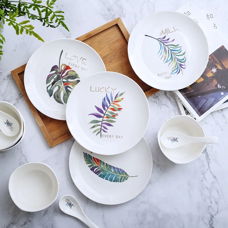 

wholesale white sublimation microwave ceramic restaurant food dishes fruit blank plates sets dinnerware suppliers, As picture