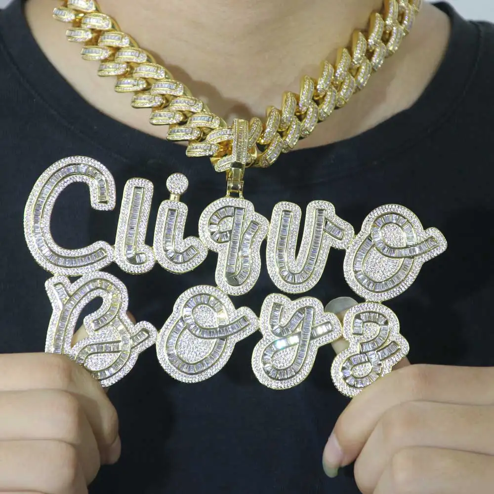 

Custom fashion initial letter Ice CZ Diamond letter Chain Pendant, Picture