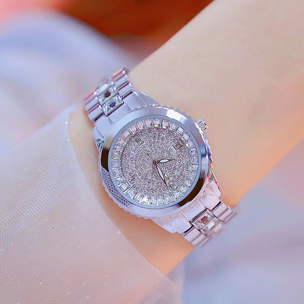 

Explosion Models New Top Selling Watches Factory Direct Sales Custom full Diamond Women Watch, Gold,silver