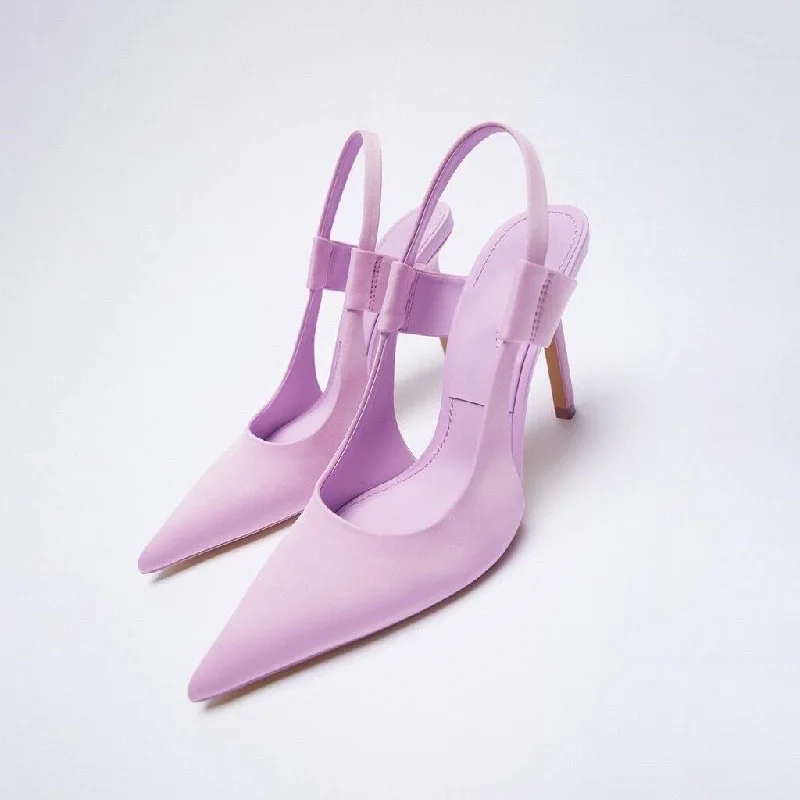 

ZA Rear Air High Heel French Fairy Sandals 2021 New Pointy Shallow Moeller shoes thin heel small fresh single shoes