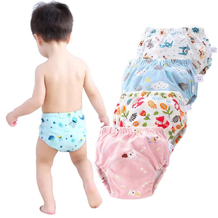 

Baby Cotton Training Pants Panties Baby Diapers Reusable Cloth Diaper Nappies Washable Infants Children Underwear Nappy Changing, Printed color