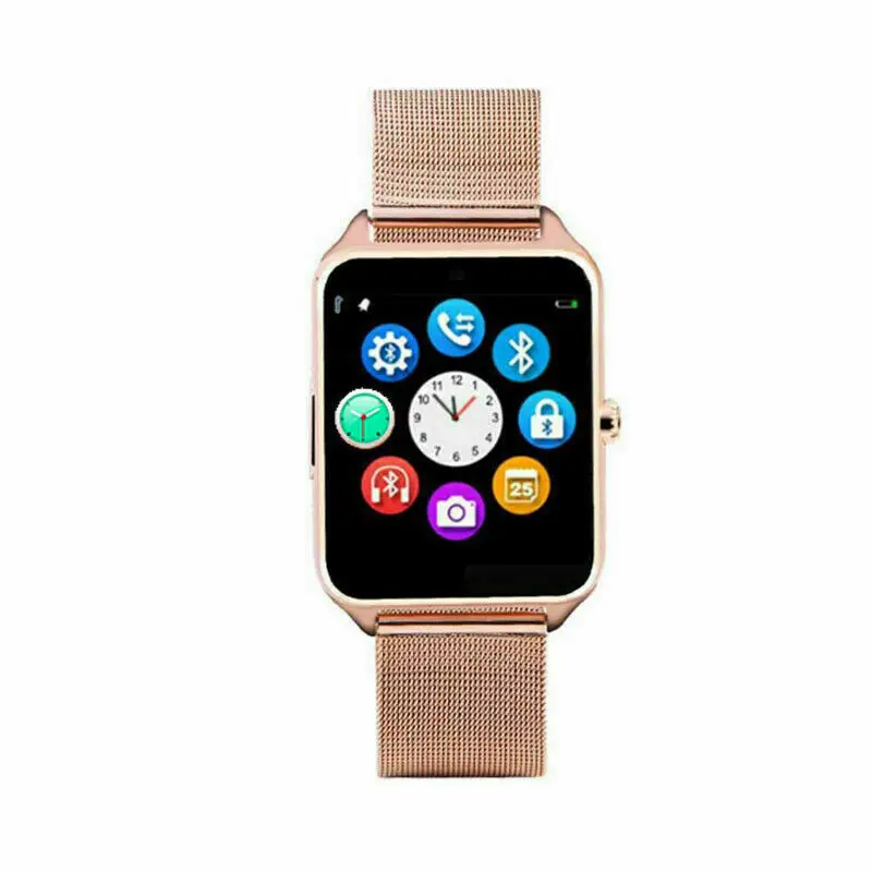 

2021 newest Full Touch Screen 2G Smart Watch BT V4.2 Heart Rate Monitor Sport Kids SmartWatch band, Black golden silver