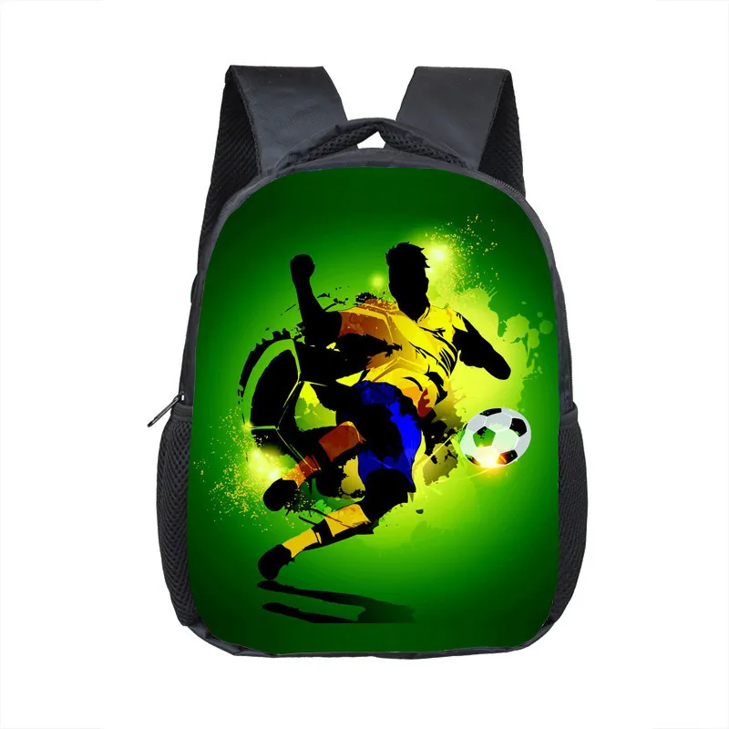 

Cool basketball / footbally print backpack for 2-4 years old kids children school bags 12 inch mini toddler bag kindergarten bag, Black