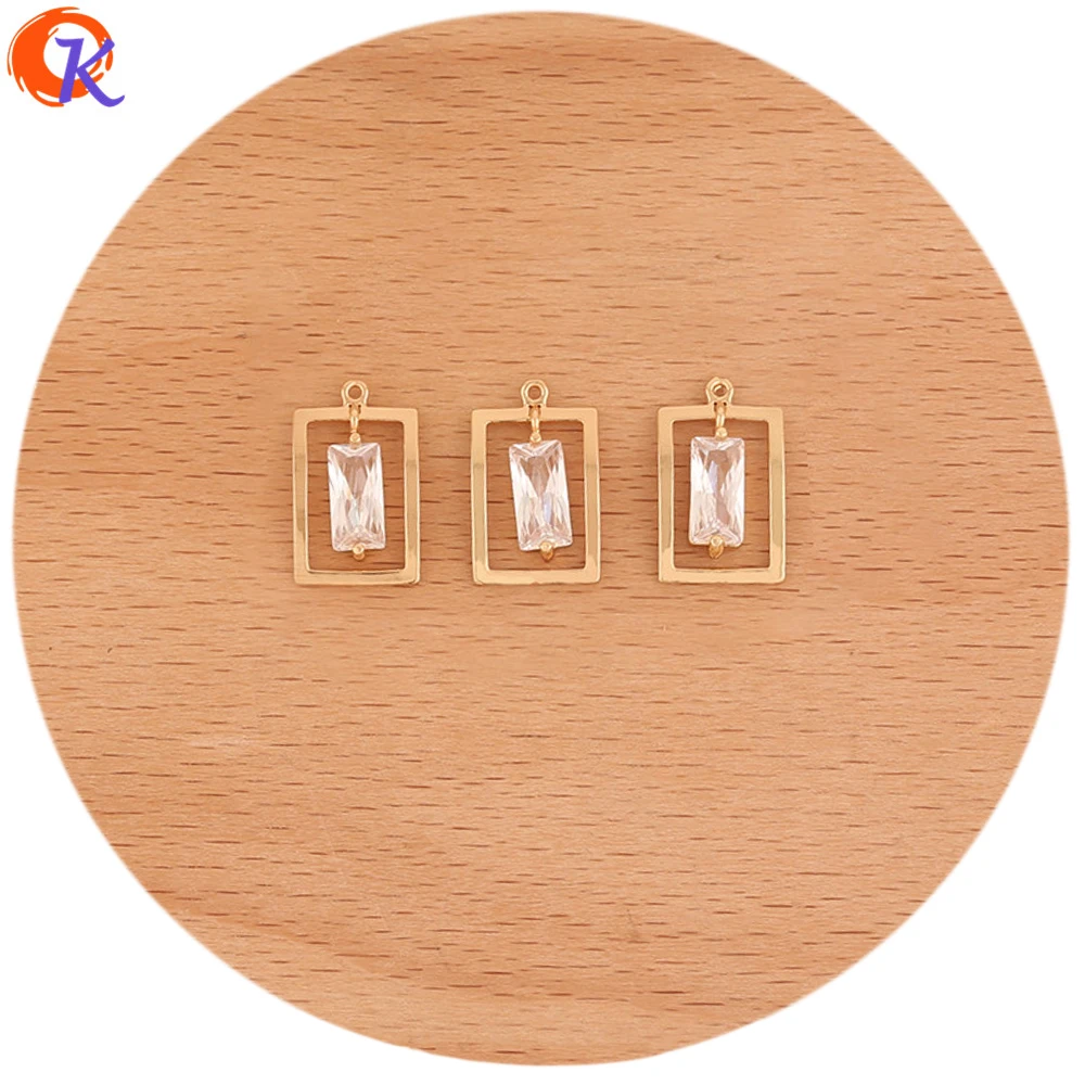 

Jewelry Accessories Cordial Design 40Pcs 12*20MM Jewelry Accessories CZ Earrings Parts Rectangle Shape Charms DIY Making Hand