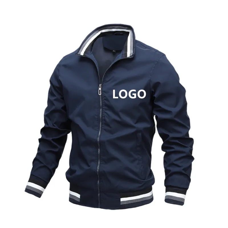 

OEM Wholesale Vendors Plus Size Men'S Custom bomber zip up Jackets Men Jackets And Coats 2021 jacket with logo, Picture shows