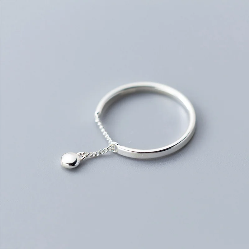 

fashion jewellery 925 sterling silver beads chain adjustable minimalist daily wear party female rings