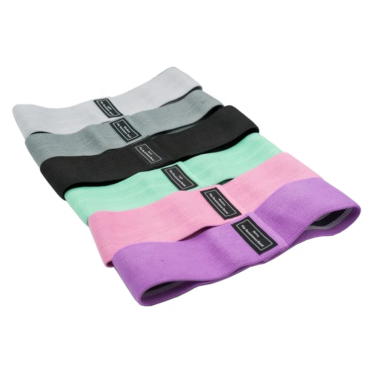 

Custom Private Labeling Printed Hip Non Slip Fabric Resistance Bands With Logo