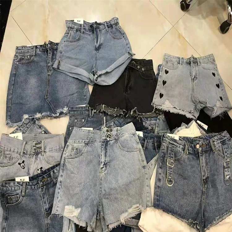 

Best Quality High Waist Women's Tattered/Distressed Denim Shorts Casual 2Nd Hand Clothes Used Clothes Bundle Used, Mixed color