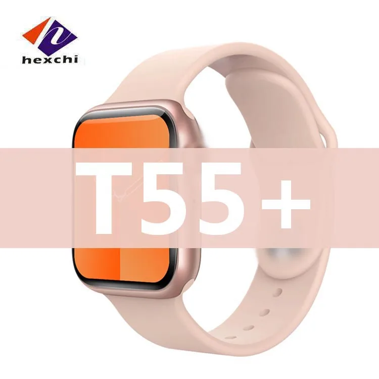 

2021 New Arrivals T55 Plus T55+ Rohs Men Smartwatch Android Reloj Inteligente Womens T500 T600 T900 W26 X7 T55+ Smart Watch