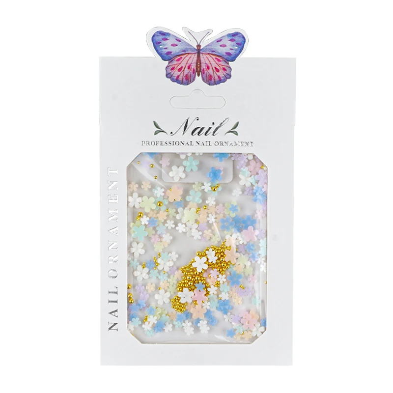 

McMann Aurora Nail Color Discoloration Five Flower Steel Ball Heart-Shaped Illusion Color DIY Mixing Resin Nail Art Decoration