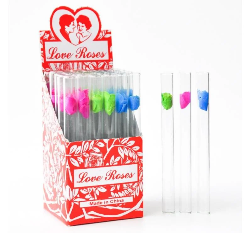 

4 inch LOVE ROSE glass pipe straw pipe diameter  glass smoking tube bulk glass pipes, Transparent