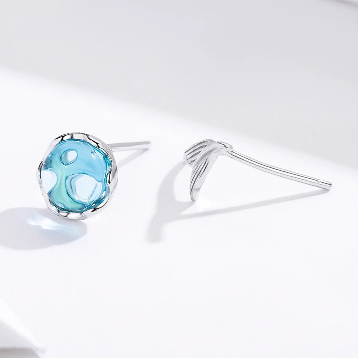

Jewelry Mermaid Blue Sea Fish Tail Crystal Fashion 925 Silver Stud Earrings For Women 2020