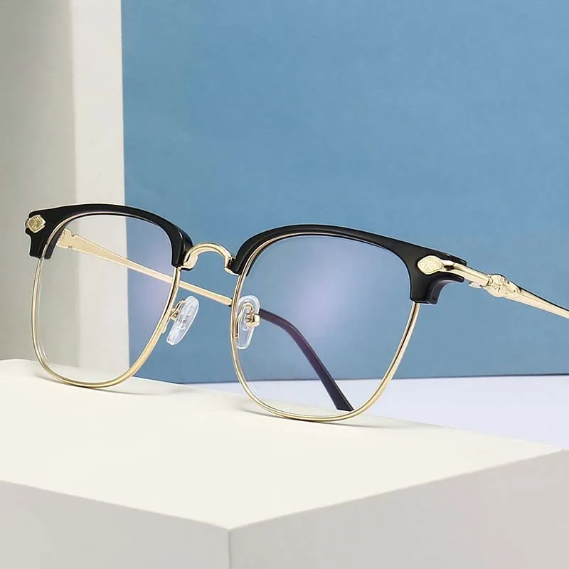 

Wholesale Popular Fashion metal anti blue blocking glasses optical frame eyeglasses Eyewear