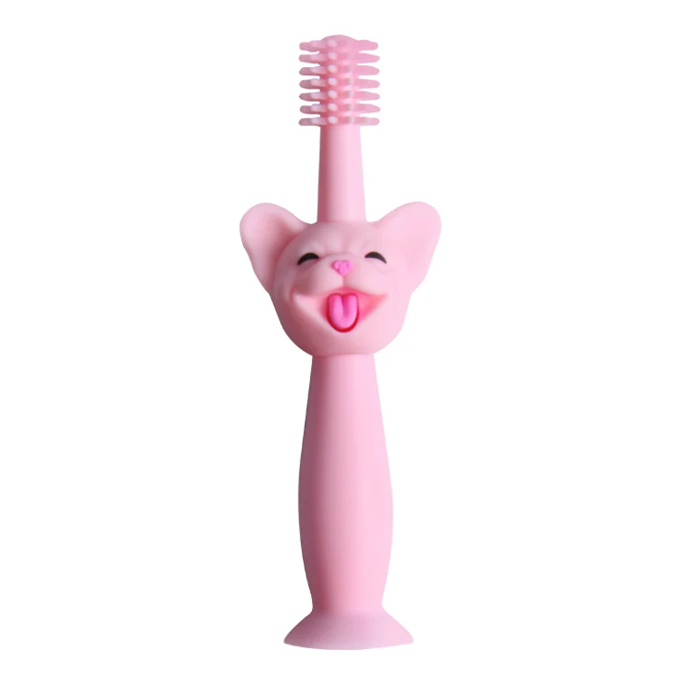 

Chinese manufacturer Baby Useful New style Fashion-leading Round Wholesale Silicone Toothbrush, Light pink or cyan