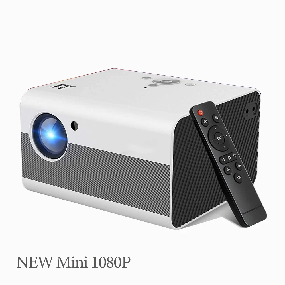 

NEW Hot Selling Amazon Mini Full HD 1080P AV/USB*2/HD/AUDIO Video Projector Home Cinema 6W speaker Nice Sounds, White