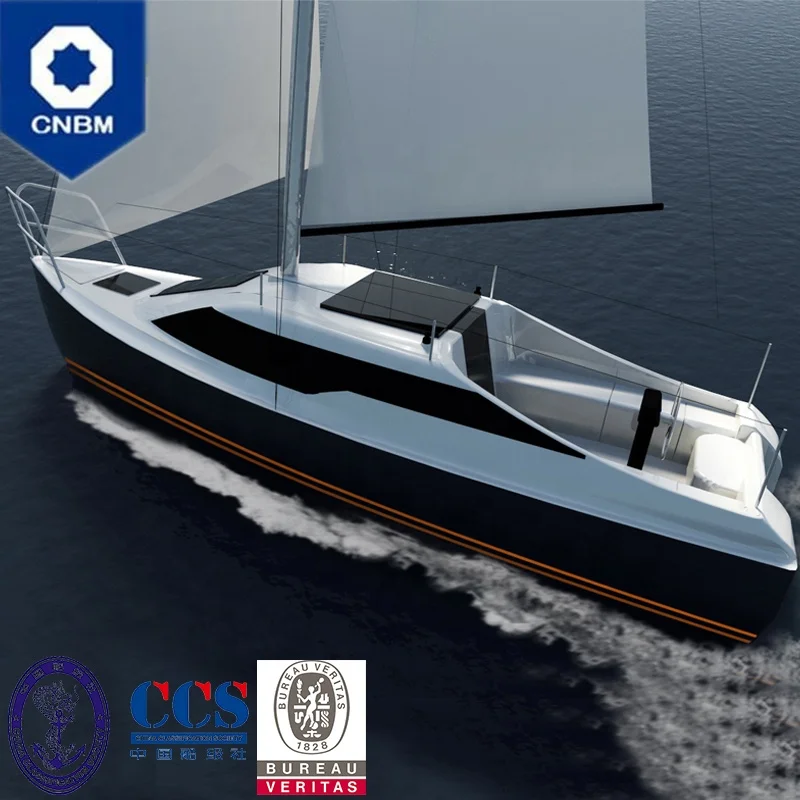 
24 ft OEM Custom Made in China Solar Panels Powered Fiberglass Racing Sailboats Sail Boat Sailing Yachts for Sale 