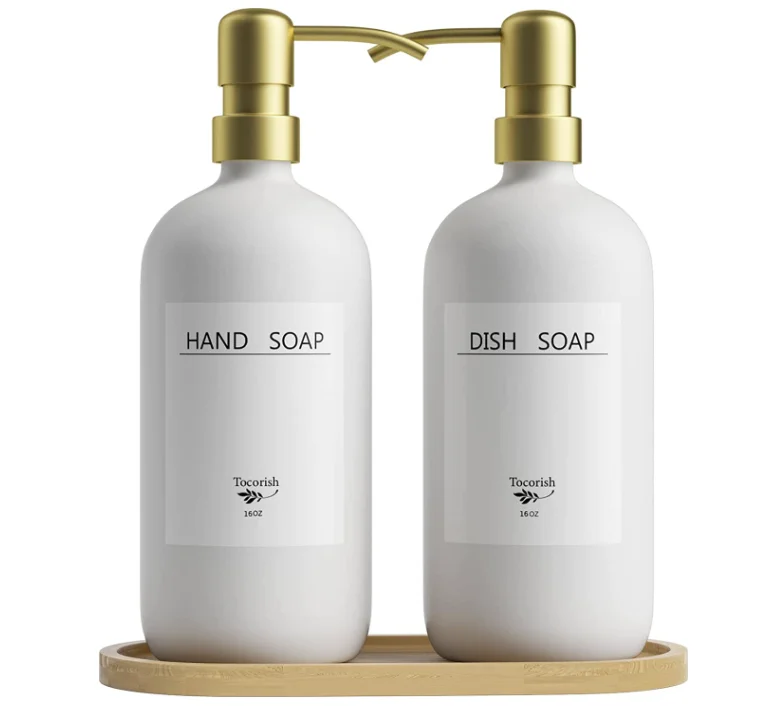 

16oz Glass Hand Soap Dispenser with Stainless Steel Pump stainless steel pump head
