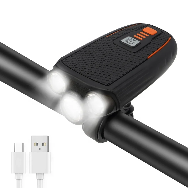 

Smart light-sensing bicycle headlight USB charging L2 lamp bead power display night riding lighting equipment led bicycle light
