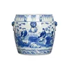 Chinese blue and white ceramic fishbowl eight immortals pattern antique porcelain big vat