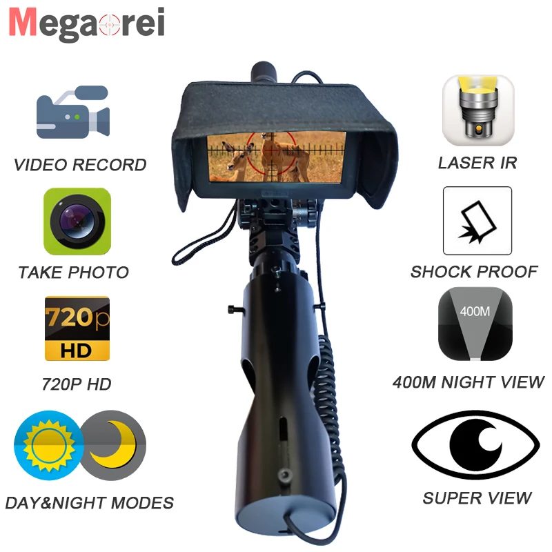 

2021 Megaorei 2 Night Vision Scope Riflescope Cameras Optics Hunting Camera Sight Wildlife-Night-Vision Lasei 850nm Flashlight