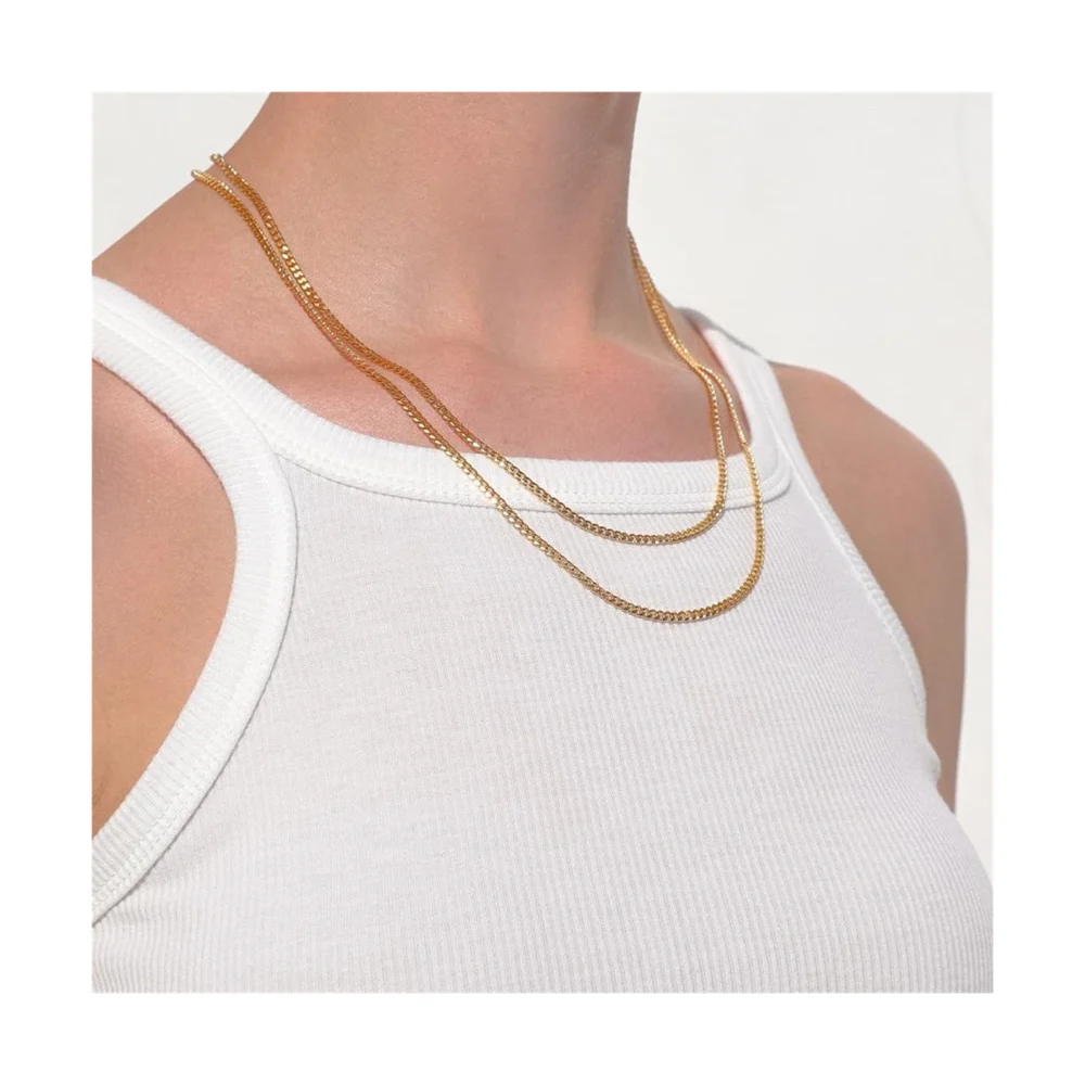 

Hip Hop Jewelry Dubai 18K Gold Plated Miami Link Chain Stainless Steel Figaro Necklace Women Cuban Link, Silver/gold/rose gold