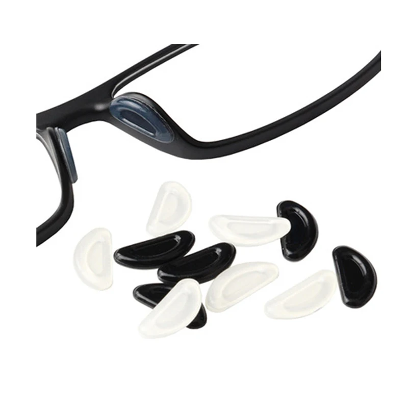

High Quality Soft D Shape Glasses with Groove Silicone 3m Nose Pads for Eyeglasses, Clear,black