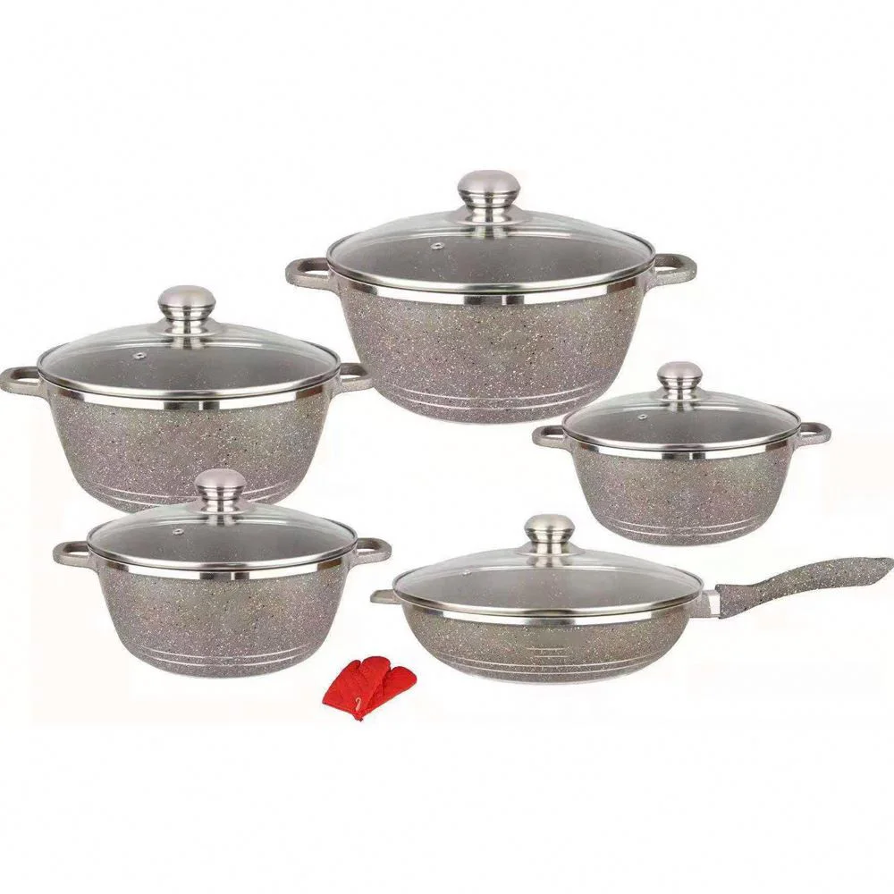 

12pcs Cookware Set Die Cast non-stick ceramic granite marble stone coating, Customized color