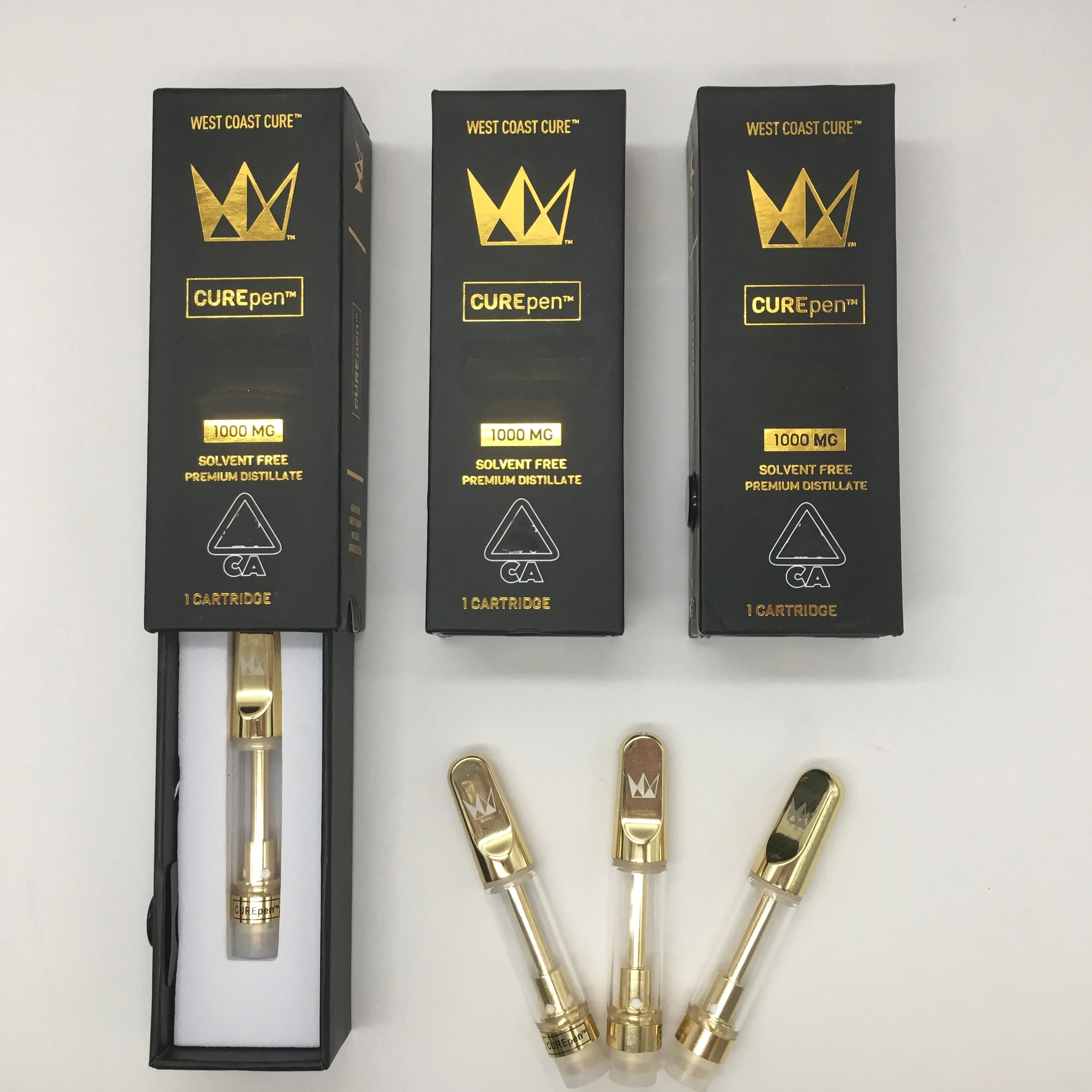 

New Arrival West Coast Cure Vape Carts 510 Thread Thick Oil Cure Pen Vape Cartridges Metal Mouthtip Atomizer in stock
