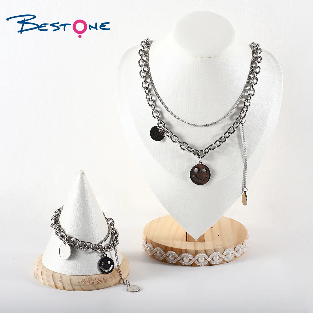 

Fashion 304 Stainless Steel Bracelet Necklace Jewelry Set