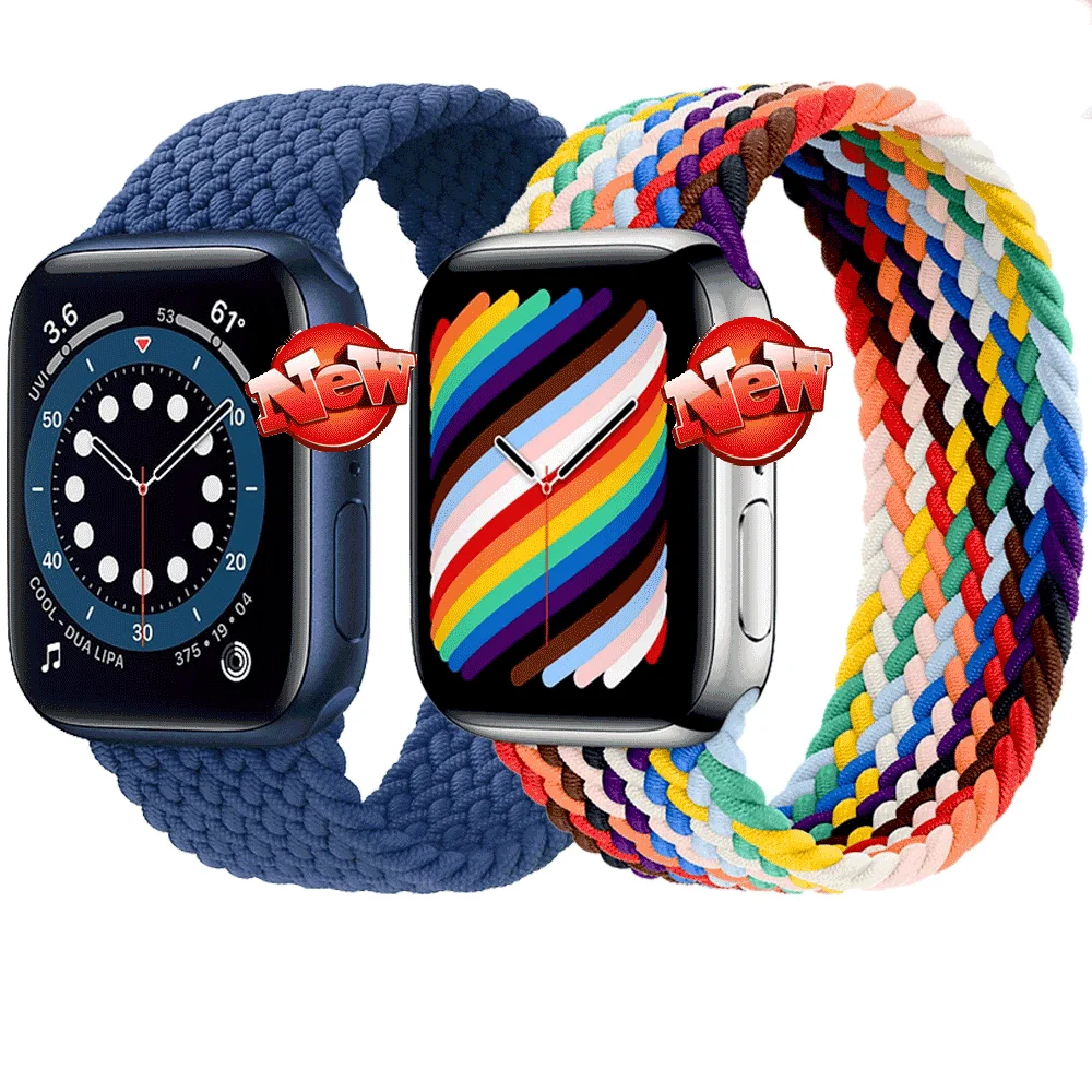

Elastic Pride Edition Braided Solo Loop for apple watch series 6 5 4 3 2 1 Fabric Nylon Watch Band, 33 colors