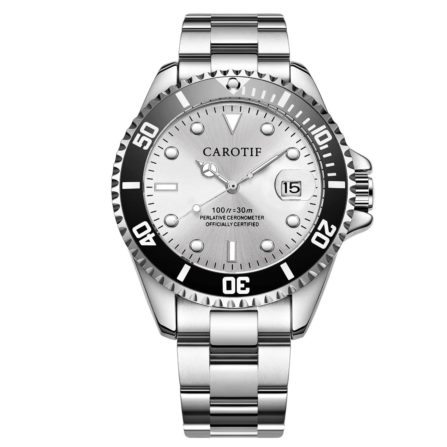 

2020 business men's mechanical watch fashion silver dial waterproof watch