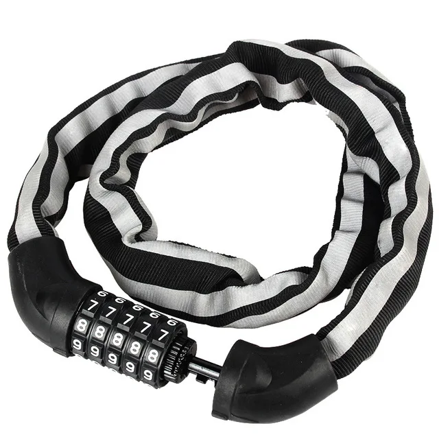 

Reflective 5 Number Digital Electric Bicycle Bike Combination Chain Lock, Black