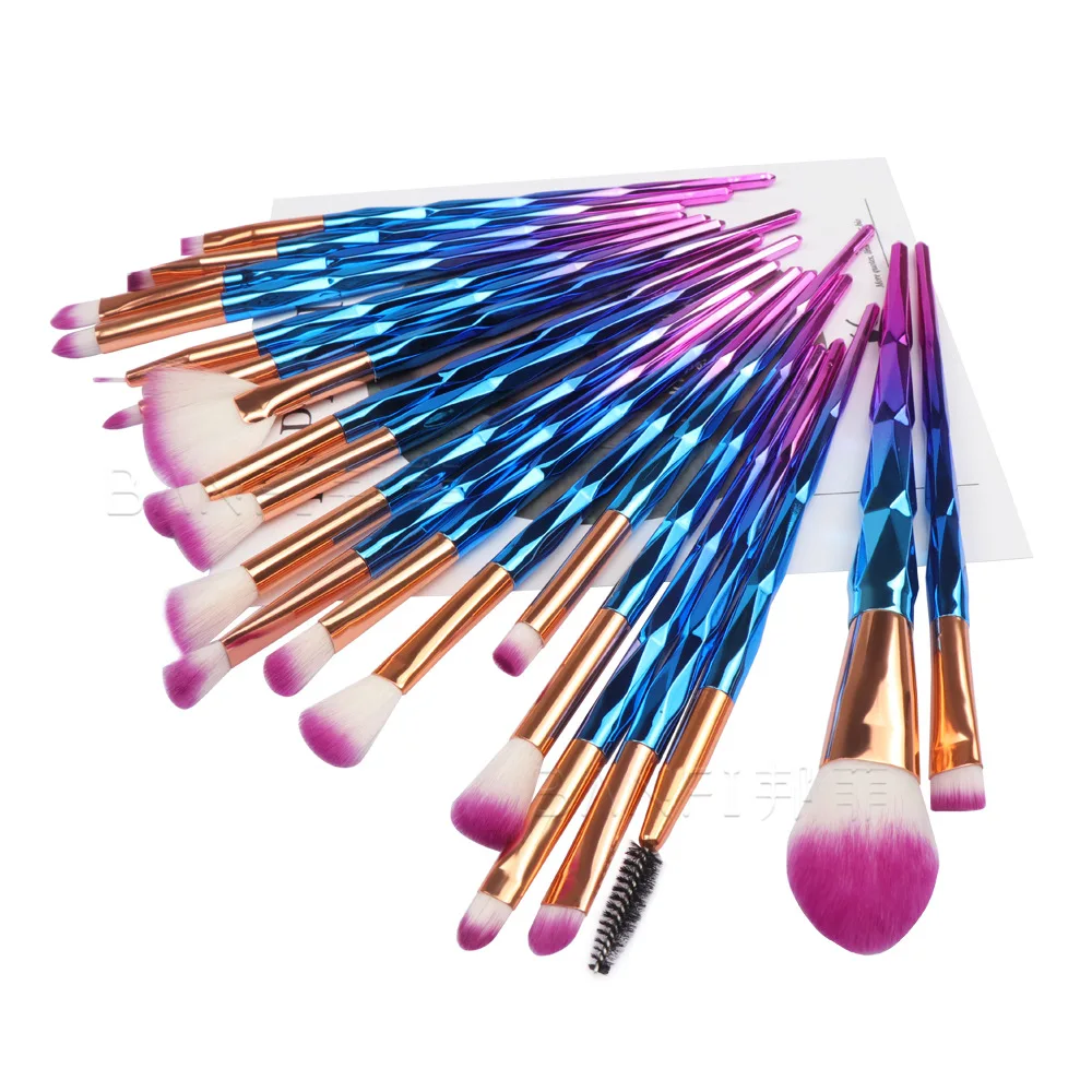 

Hot 20pcs cosmetics tools luxury brushes colorful makeup brush set private lable glitter makeup brushes