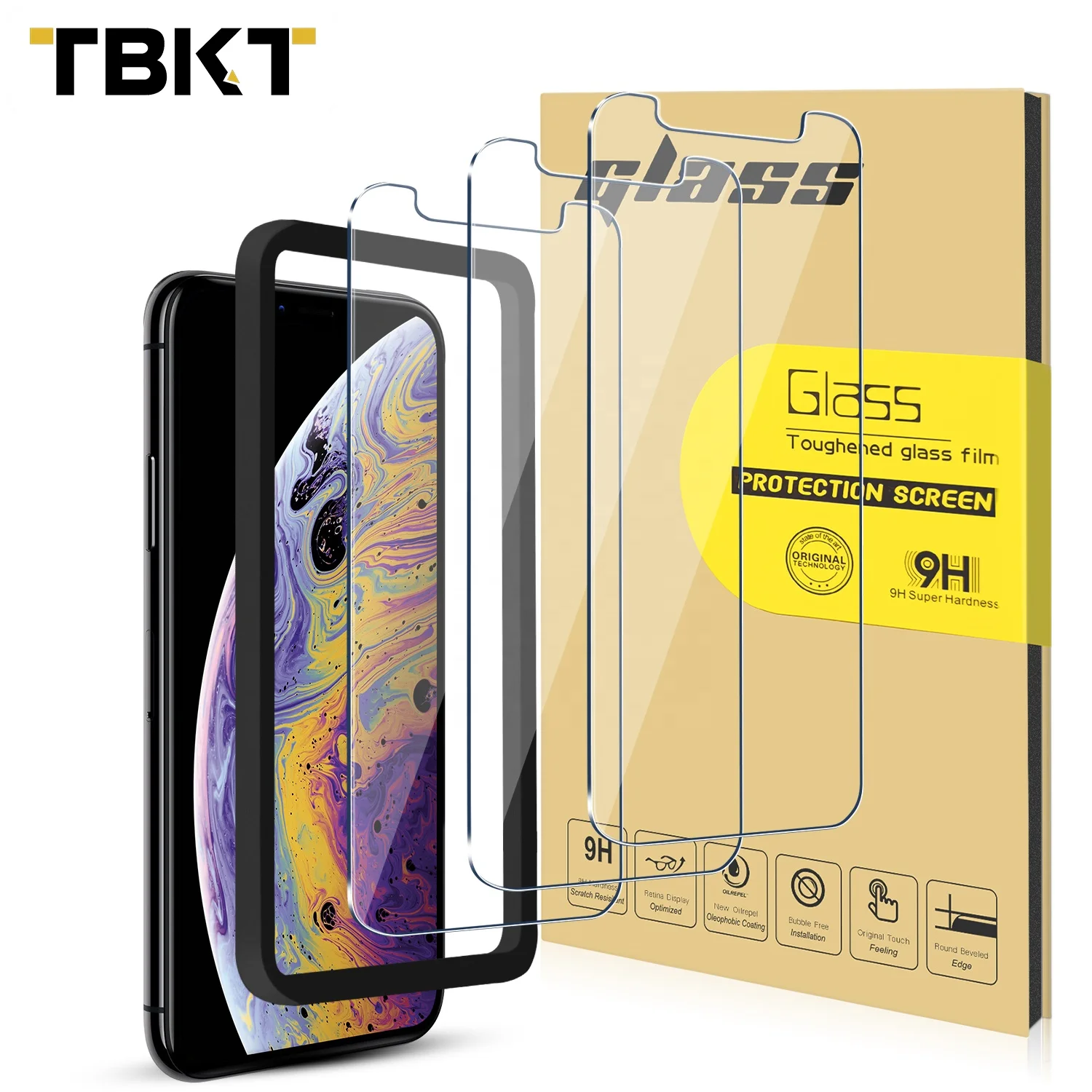 

9H Screen protection Glass for iphone XS 5.8 Screen Tempered Glass L Slot 0.33mm 3D Screen protctor Japan +AB Glue
