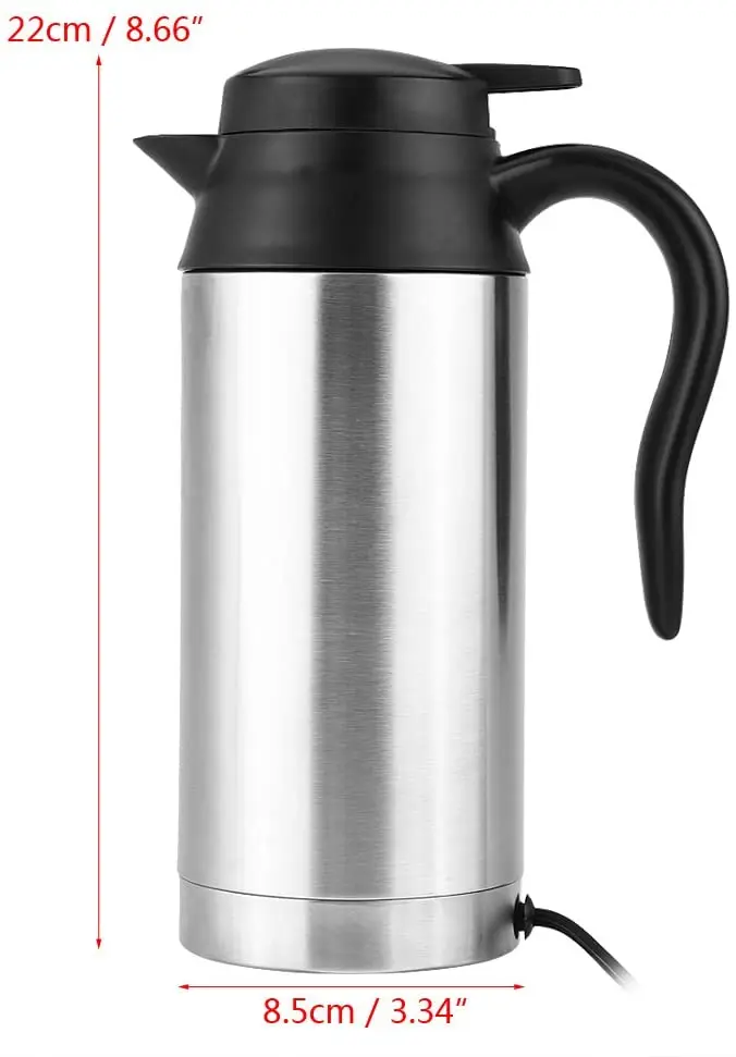 Portable Water Heater Travel Water Kettle 12v 750ml Stainless 