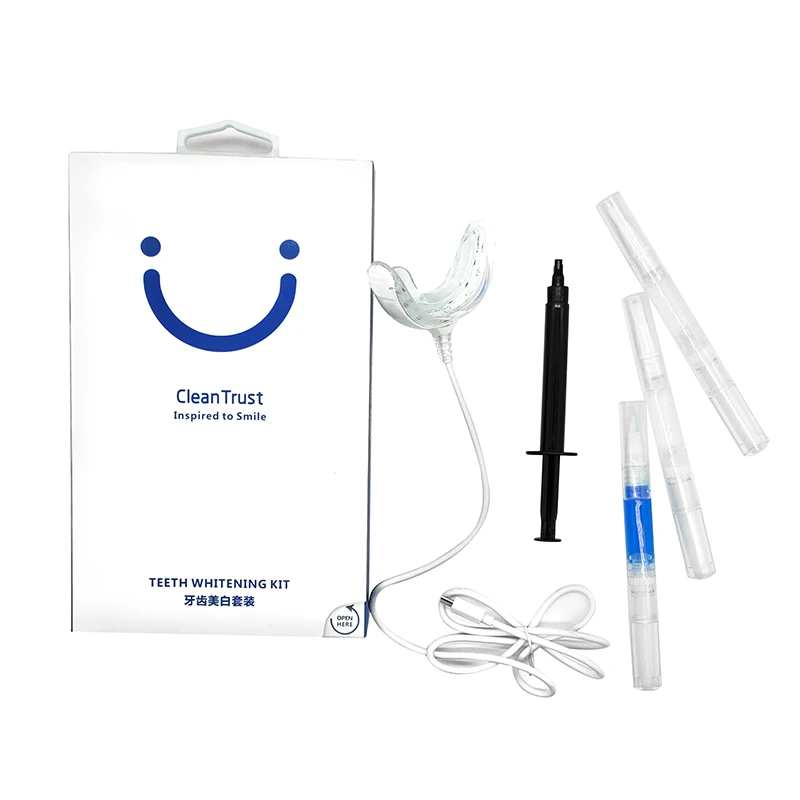 

Clean Trust Free Sample OEM Custom Logo Mouth Tray Led Tooth Whitening Kit Professional UVB Laser Custom Teeth Whitening Kits