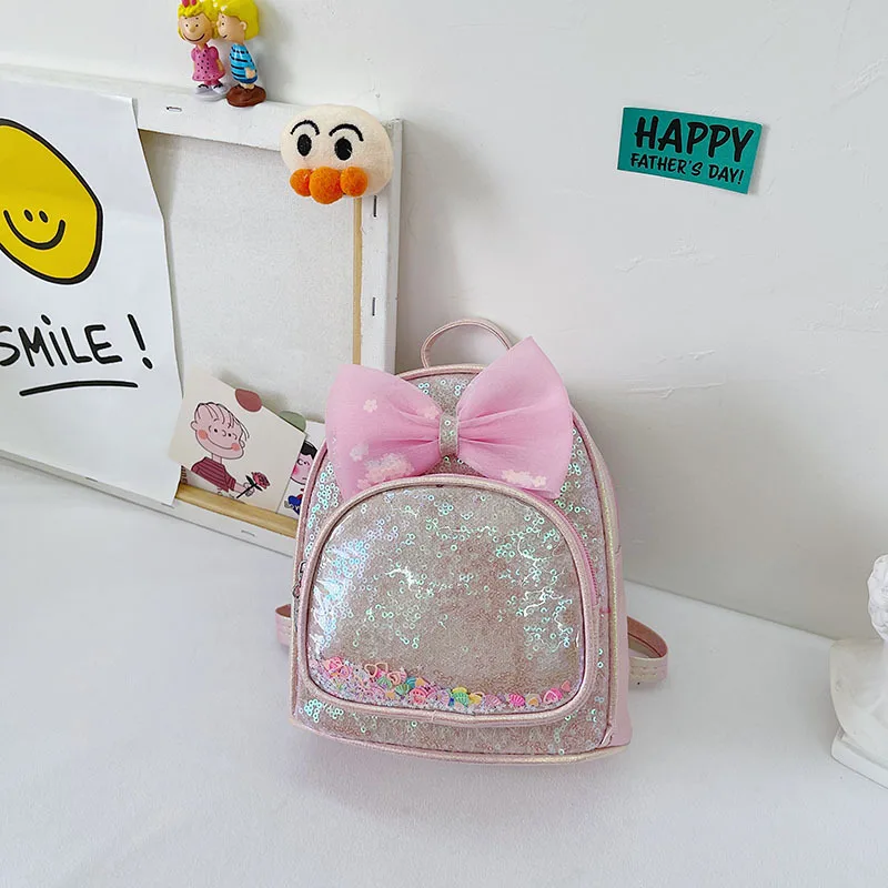 

Wholesale Korean Style Sequin PU Material Butterfly Cute School Children Bag Backpack, Customized color