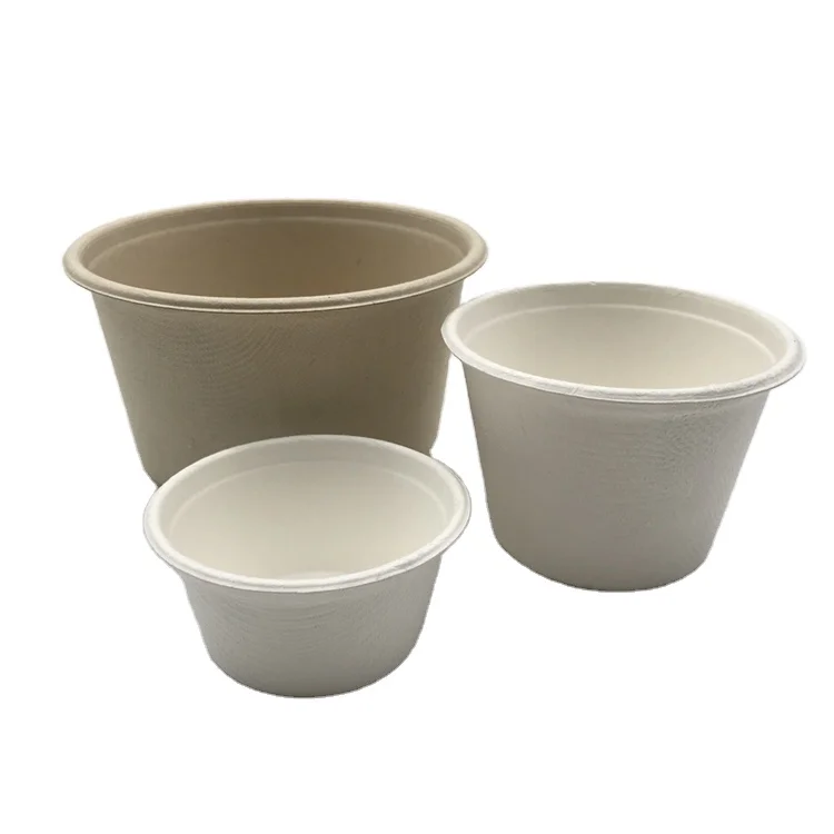 

2/4/6/8/12 oz Sugarcane Bagasse Eco Tableware Bagasse Sauce Drink Cup, White