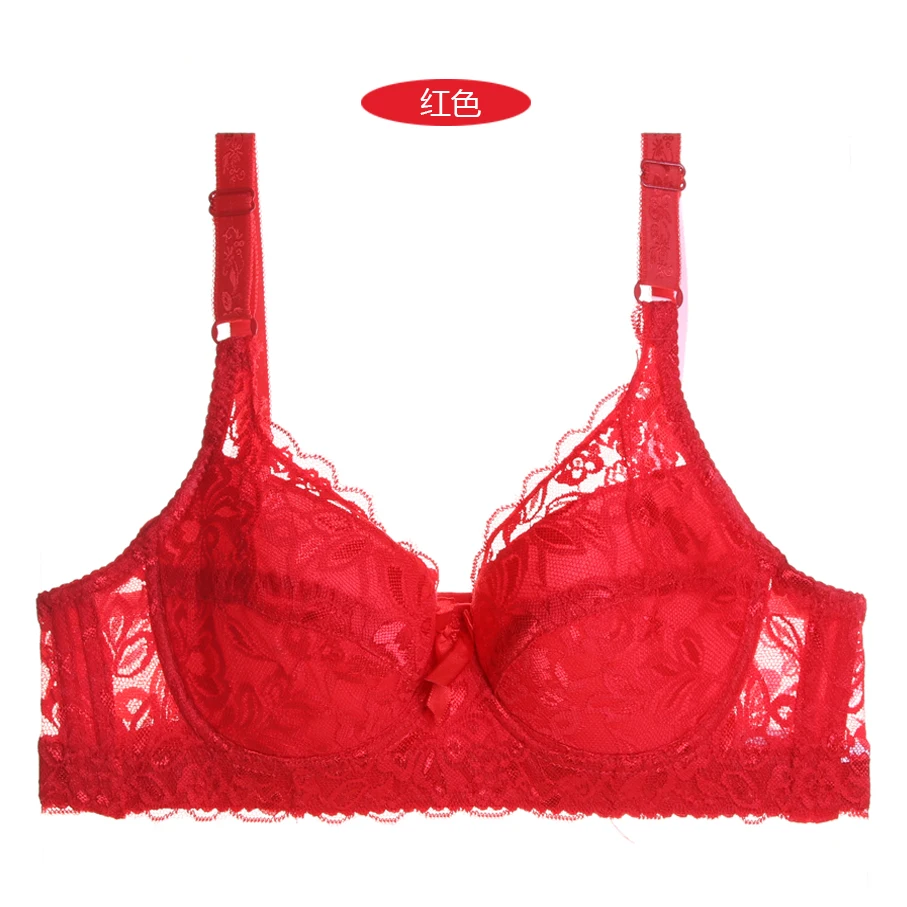 Red Ultrathin Comfort Bralette Big Size 46b Cup Lingerie Lace Sexy Plus ...