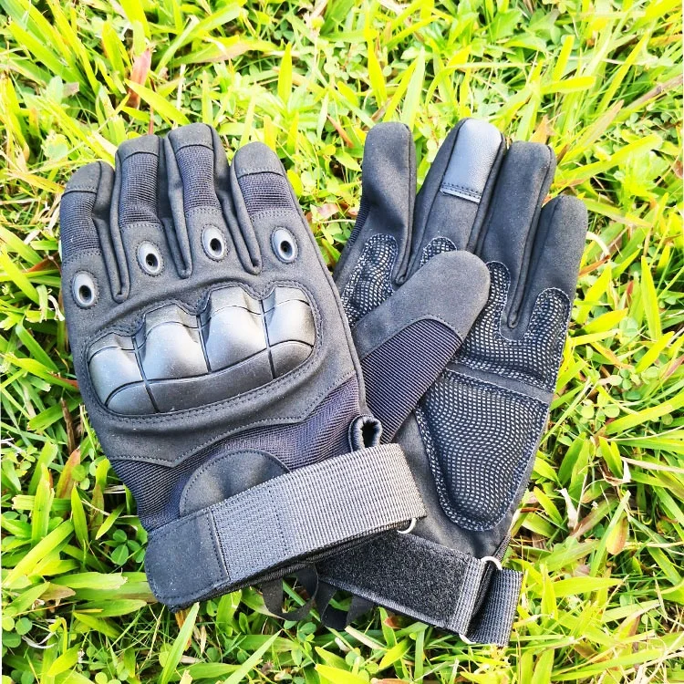 

OUTDOOR Rubber Hard Knuckle Outdoor Full Finger Tactical Operating Work Sports Gloves, 3colors for reference