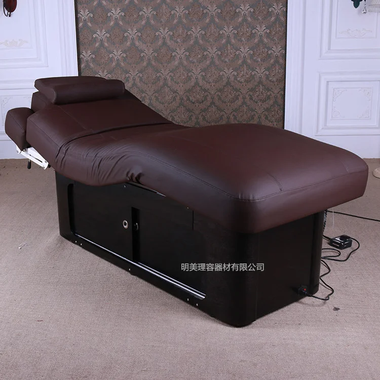 Luxury Electric Massage Bed High Density Foam 18 Cm Adjustable Wooden