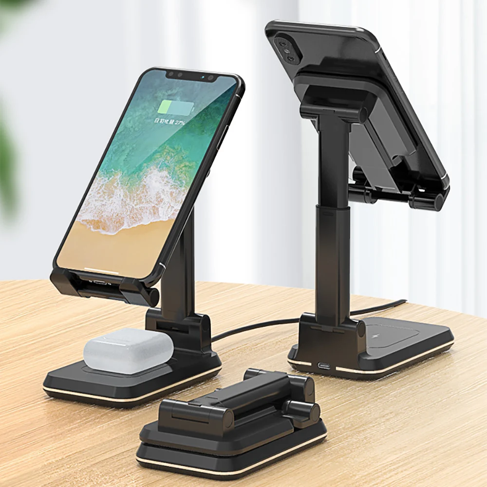 

Free Shipping 1 Sample OK 10W Wireless Charger Stand Mobile Phone Holder qi Chargeur Sans Fil Amazon Hot Seller