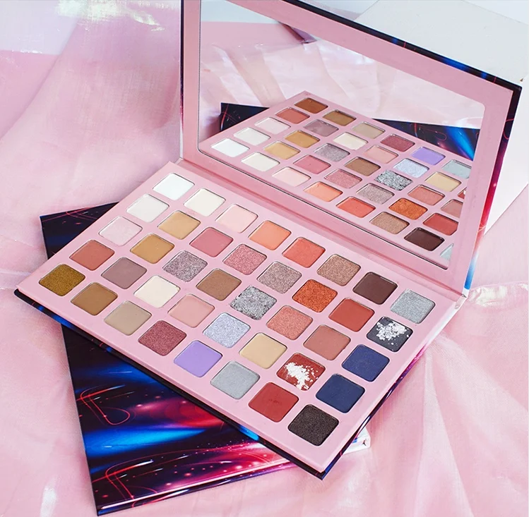 

Custom Makeup Eyeshadow Palette Packaging Pink Beauty Glitter Eyeshadow Palette