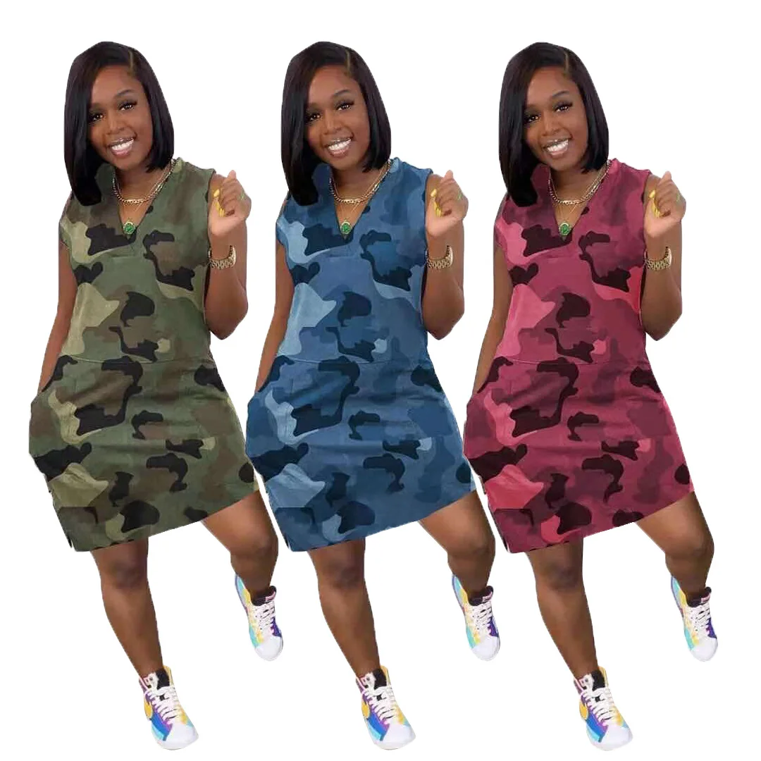 

JY-3620 New hot women's camouflage dress plus size women's dress, 3as picture